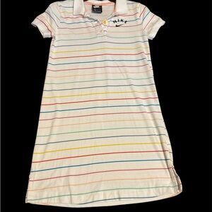 Nike Kids Casual Dress - White with Multicolor Stripes